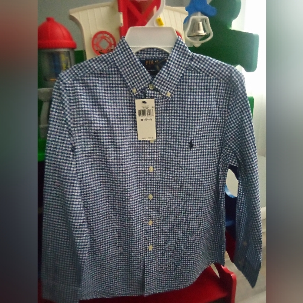 Polo by Ralph Lauren Men's Blue Checkered Shirt